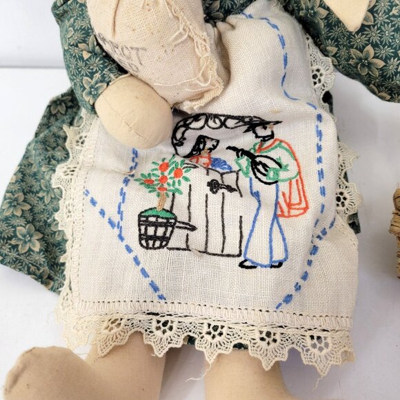 Rabbit Folk Doll Rag Doll Handmade Vintage Artist Doll - Picture 5 of 6